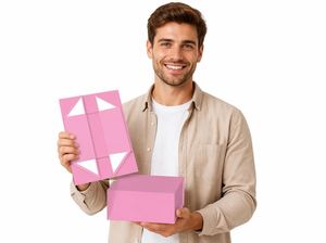 Boîte cadeau pliable en papier recyclable noir de qualité supérieure avec couvercle magnétique personnalisé, à poignée, pour les cadeaux de Noël - Product Image 5