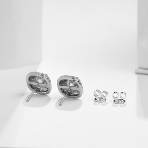 Boucles d'oreilles clous géométriques de luxe <span class=keywords><strong>100</strong></span> % argent sterling 925, or 9K, 10K, 14K, 18K pour femme, simples et éblouissantes, bijoux de fiançailles - Product Image 5