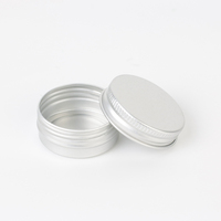 Récipient en aluminium avec bouchon à vis 5mL 10mL 30mL 50mL 60mL 80mL 100mL 120mL 150mL 180mL Boîte ronde argentée pour cosmétiques avec couvercle en étain