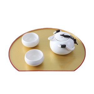 Japanese Style Half Moon <b>Tray</b> Green Yellow <b>Black</b> Tea Set <b>Serving</b> <b>Tray</b> Hotel Coffee Dessert Platter - Product Image 5