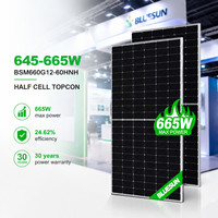 Module solaire Bluesun HeX 660W N-type TOPCon Bifacial à demi-cellules avec une efficacité de 24,43 %, anti-PID et faible consommation d'énergie pour toiture