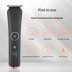 Cortadora de Pelo Multifuncional 5 en 1, Recortadora de Barba para Hombre, Afeitadora Eléctrica Inalámbrica, Cuchillas de Acero Inoxidable, Pantalla LED, Uso Doméstico - Product Image 2