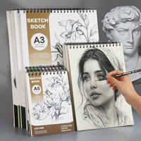 Panwenbo A3 A4 A5 carnet de croquis 24 feuilles 160gsm bloc de papier à dessin spirale lié artiste bloc-notes pour adultes étudiants