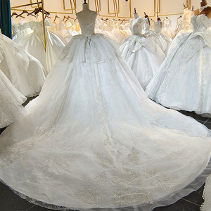 Vestido de Novia de Princesa con Escote en V, Apliques, Mangas Desmontables, Silueta de Sirena/Trompeta, Lsml016 para - Product Image 2