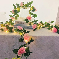 Künstliche Blumen-Rosenranke Lichterkette Rosenkranz Geeignet für Valentinstag Hochzeit Party Garten Innendekoration