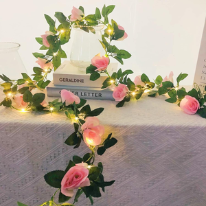 Guirnalda <span class=keywords><strong>de</strong></span> Rosas Artificiales con <span class=keywords><strong>Luces</strong></span> LED, Ideal para el Día <span class=keywords><strong>de</strong></span> San Valentín, Bodas, Fiestas, Decoración <span class=keywords><strong>de</strong></span> <span class=keywords><strong>Jardín</strong></span> e Interiores - Product Image 2