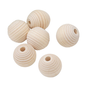 Natural Wood Spiral <b>Beads</b> 18-20mm Round Loose <b>Beads</b> For DIY Crafting Bulk Pack - Product Image 4