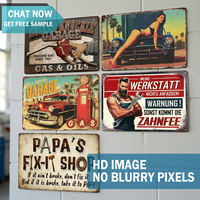 Letrero Metálico Vintage Personalizado para Servicio Automotriz, Arte de Pared, Placa Metálica Retro Decorativa, Póster para Garaje, Bar, Cueva del Hombre, Hogar, MOQ Pequeño