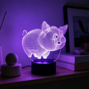 Adjustable 7/16 Colors Decorative 3D Illusion Cute Animal Night Lamp 7 Color Change Touch and <b>Remote</b> <b>Control</b> Night Light - Product Image 1