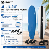 Planche de surf en mousse souple, planche de surf pour débutants avec ailerons amovibles et leash de cheville, pont en XPE et noyau en EPS pour le surf en mer