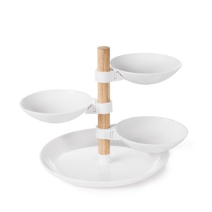 Assiettes à gâteaux créatives et personnalisées pour le thé de l'après-midi, blanches, à 3 niveaux, pour desserts et brochettes - Product Image 6