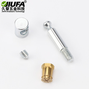 ข้อต่อเฟอร์นิเจอร์ Jiufa 4 in 1 ขนาด 35 มม. 45 มม. ชุบนิกเกิล ทองแดง อุปกรณ์ตู้ ติดตั้งง่าย - Product Image 3