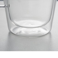 Tasse à café à double paroi en verre borosilicate de qualité supérieure, résistante à la chaleur, écologique, transparente, 180 ml, pour cappuccino, thé, café