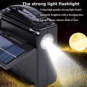 Factory Hand Crank Solar AM FM SW Radio 65dB SNR <b>Flashlight</b> <b>Rechargeable</b> AC DC Power Radio Portable for Outdoor Camping - Product Image 5