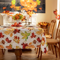 Nappe feuille de Thanksgiving automne feuille d'érable couverture de Table imperméable Rectangle tissu citrouille Thanksgiving décorations de Table