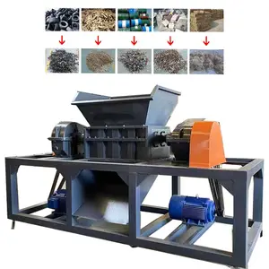 Low price double shaft rubber recycling scrap tire shredder