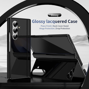 Elegante Funda Rígida Lacada Brillante para Teléfono con Soporte, Cubierta Protectora Antigolpes de Bisagra Completa con Película Protectora de Pantalla - Product Image 4