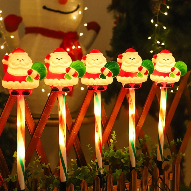 Santa Claus Snowman Solar-powered IP65 Rated Green Renewable Energy Garden Outdoor Road Ground-mounted Lantern Light Light