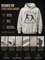 Sweat-shirt à capuche personnalisé avec logo pour marques de streetwear, en molleton épais, effet vintage délavé, avec ourlet effiloché et poche kangourou