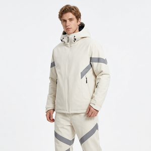 White Label Apparel <b>Men's</b> Breathable Winter <b>Thermal</b> Waterproof Zipper Long-Sleeve Hooded Top Pants Casual Sports 2-Piece <b>Set</b> - Product Image 2