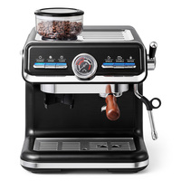 Mesin Pembuat Kopi Semi-Otomatis Premium Model Terbaru Dengan Penggiling Terintegrasi dan Antarmuka Tombol Klasik