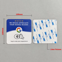 Plaque NFC en acrylique pour avis Google, avec fonction de tapotement pour noter, support NFC NTAG215 imprimé sur mesure avec fonction de sauvegarde par code QR