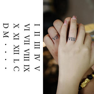 Tatuaje Temporal de Números <span class=keywords><strong>Romanos</strong></span>, Tatuaje Semipermanente, Resistente al Agua y al Sudor, Dura 2 Semanas, <span class=keywords><strong>para</strong></span> Brazo, Cintura, Clavícula - Product Image 3