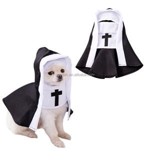 Disfraz <span class=keywords><strong>de</strong></span> <span class=keywords><strong>Monja</strong></span> para Mascotas <span class=keywords><strong>de</strong></span> Halloween, Divertido Disfraz <span class=keywords><strong>de</strong></span> <span class=keywords><strong>Monja</strong></span> con Capucha para Gatos y Perros - Product Image 1