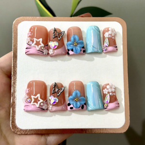 เล็บปลอมทรงเป็ด Y2K งานแฮนด์เมด ขายดี ทรงกว้างพิเศษ อะคริลิค สำหรับงานปาร์ตี้และขายส่ง คุณภาพพรีเมียม 24 ชิ้น - Product Image 2