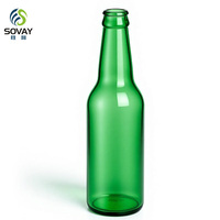 Bouteilles de bière et de soda gonflables en verre résistant à la pression ODM, vertes, 330 ml, pour fabricants de bière