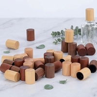 Tapas de Madera y Bambú Personalizadas para Botellas de Vidrio de Difusores de Aroma, Tapas Cilíndricas de Madera para Botellas de Spray de Aceites Esenciales y Fragancias