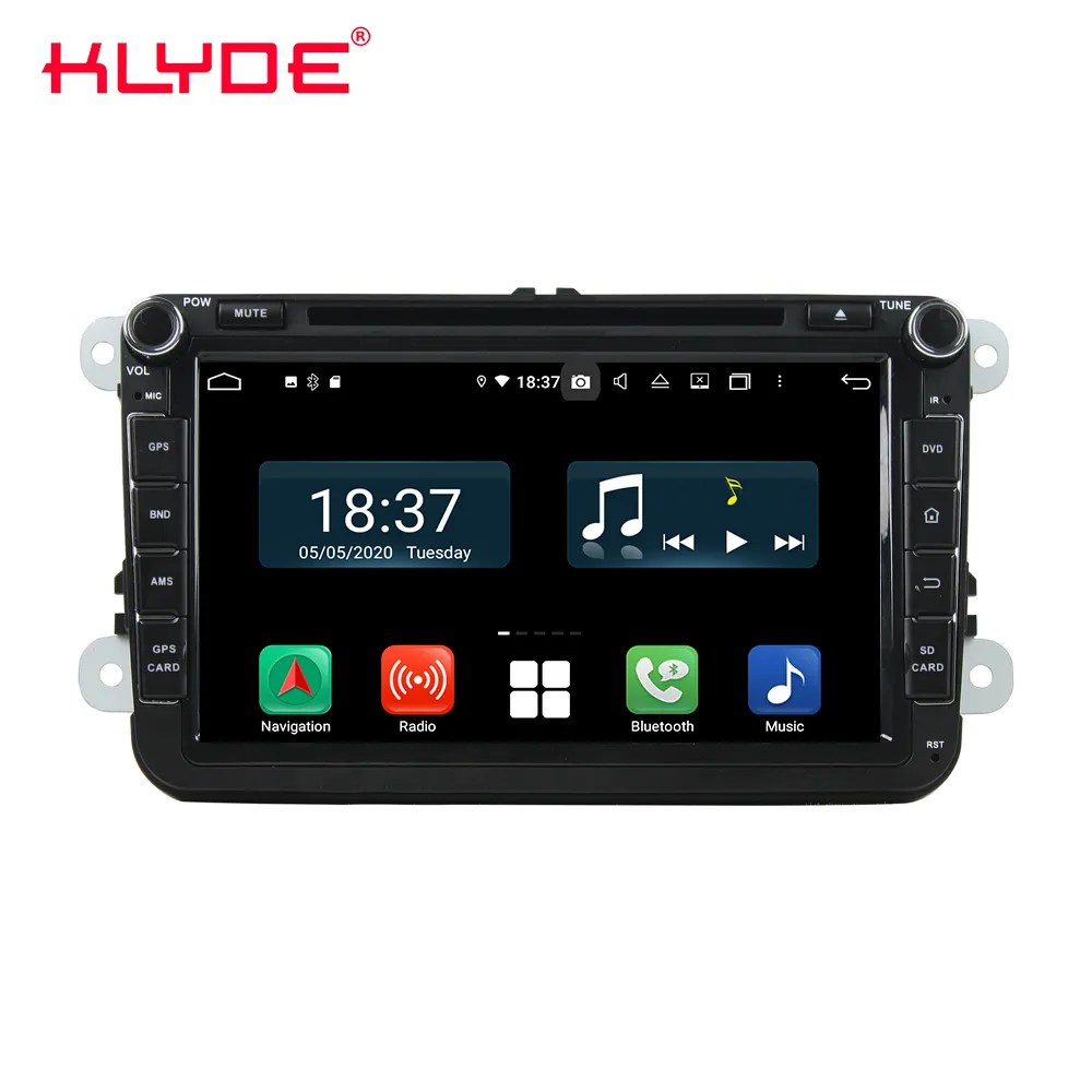 KD-8019 klyde 뜨거운 판매 8 인치 IPS 화면 내장 carplay 와이파이 BT 안드로이드 11 DSP GPS 자동차 DVD 플레이어 V W 범용