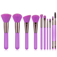 5 couleurs de haute qualité 10 pièces pinceaux cosmétiques fluorescents ensemble Durable Blush fard à paupières correcteur rouge à lèvres trousse à outils