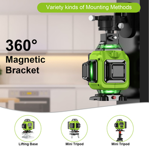 Niveau laser vert 4D à 16 lignes, auto-nivelant à 360°, laser rotatif à lignes croisées de haute précision avec télécommande pour la construction - Product Image 3