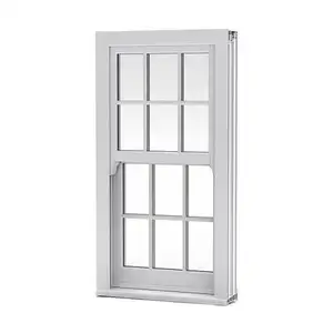 नई डिजाइन UPVC घुटा हुआ सैश खिड़कियों एकल लटका खड़ी