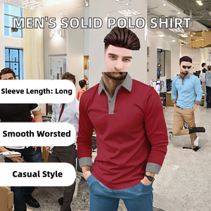 Camisa de Manga Larga para Hombre, Estilo Europeo Americano, Primavera-Otoño 2026, Nueva en AliExpress, Casual, Tejido de Lana Peinada, Poliéster/Algodón - Product Image 2