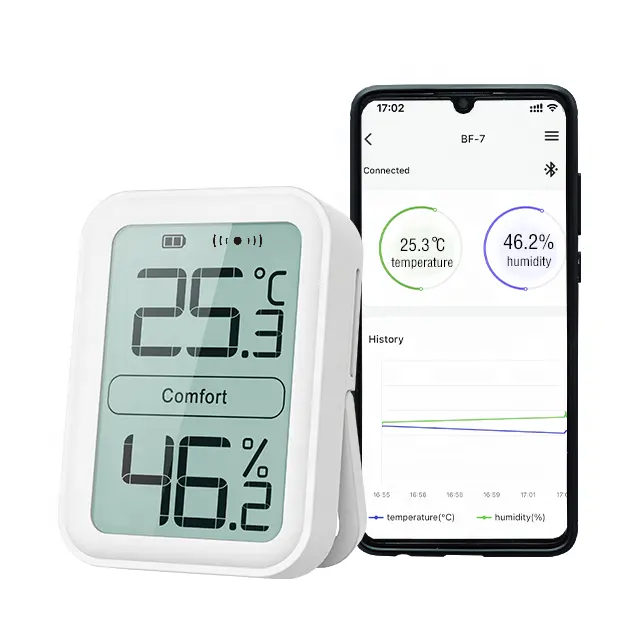 Pantalla LCD para habitación interior, medidor de humedad de temperatura Digital Bluetooth, termómetro Digital, higrómetro con alarma