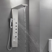Vente en gros nouveau style de colonne de douche à LED intelligente à température constante en acier inoxydable avec mélangeur
