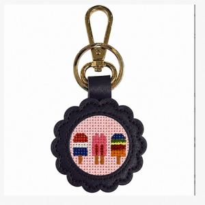 Porte-clés coloré en cuir PU pour broderie, artisanat, point de croix, point d'aiguille, DIY, breloque autocollante pour sac en toile, étiquette de voyage, porte-clés - Product Image 2