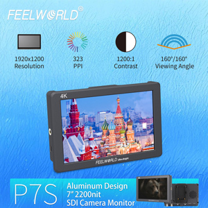 Monitor de Cámara Profesional FEELWORLD P7S con Controles Superiores, <span class=keywords><strong>Zebra</strong></span> e Histograma, Logotipo de Arranque Personalizado, Producción en Volumen - Product Image 4
