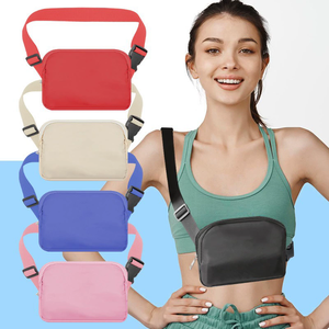 Lacivert Su Geçirmez Naylon Spor Koşu Bel Çantası Telefon Cebi Bel Çantası Çapraz Askılı Bel Çantası Erkek Kadın - Product Image 1