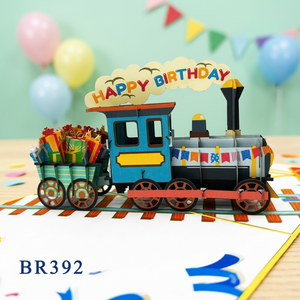 Invitaciones de Papel Creativas 3D con Diseño de Tren y Animales, Hechas a Mano, para Año Nuevo y Navidad, al por Mayor, Personalizadas, Papel Viet-craft Hanoi - Product Image 1