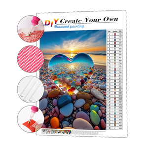 Kit di pittura a diamante 5D su misura pietre sulla spiaggia di alta qualità pittura a diamante immagine decorazione per la casa - Product Image 1