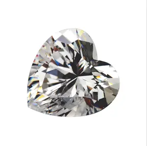 A buon mercato della cz pietra sintetica allentati della pietra preziosa 5a bianco a forma di cuore cubic zirconia