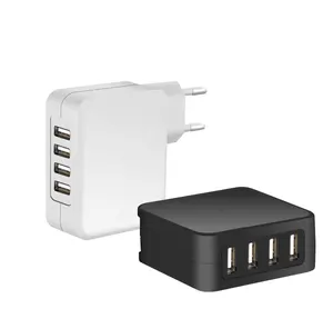 Wholesale 5V8A 40W 4 Ports USB Charger High Quality Wall Charger PD Function Laptop Compatible EU Plug CE ROHS FCC Approved