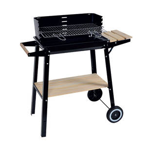 Parrilla de Carbón Rectangular para Exteriores con Mesa Lateral de Madera - Product Image 1