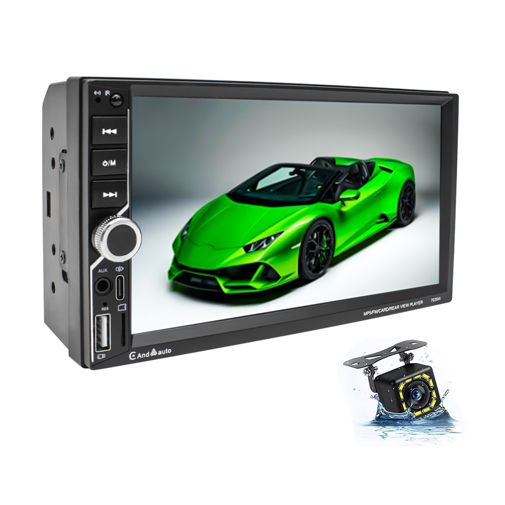 Autoradio Touch Screen 7 Pollici - MP5, Bluetooth 4.0, Mirror Link, Ingresso USB, Fotocamera Posteriore E Telecomando