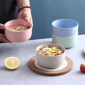 Tazón de Paja de Trigo Ecológico Irrompible Estilo Nórdico 4 Colores Libre de BPA para Hogar Cocina Niños Alimentación Picnic Uso al Aire Libre - Product Image 4