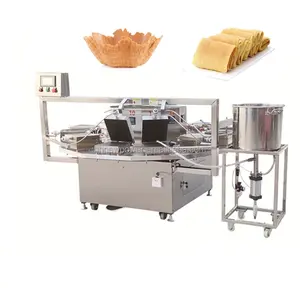 Professionelle gewerbliche vertikale Pizzaformmaschine automatische Ei-Rolle Waffel-Becher-Stick-Eiscreme-Zucker-Kegel-Gasmaschine
