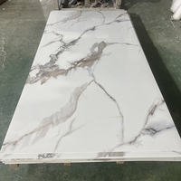 Panneaux muraux en PVC à effet marbre brillant anti-décoloration et à faible entretien pour la décoration intérieure
